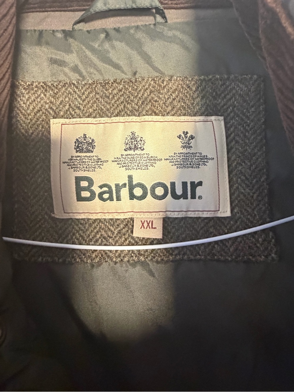 Barbour Bradford Quilted Vest Gilet XXL Olive Green Wool Yoke - Picture 5 of 9